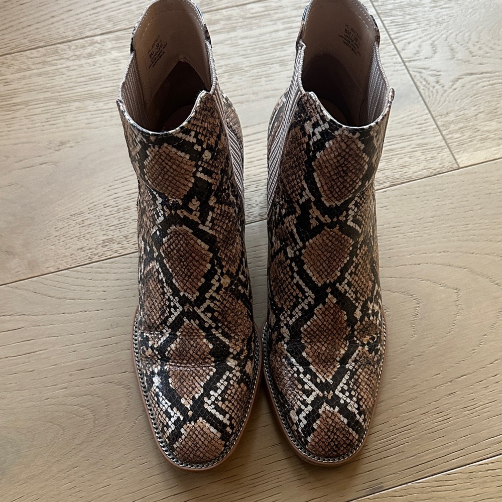 Vince Camuto Brown Snakeskin Ankle Booties